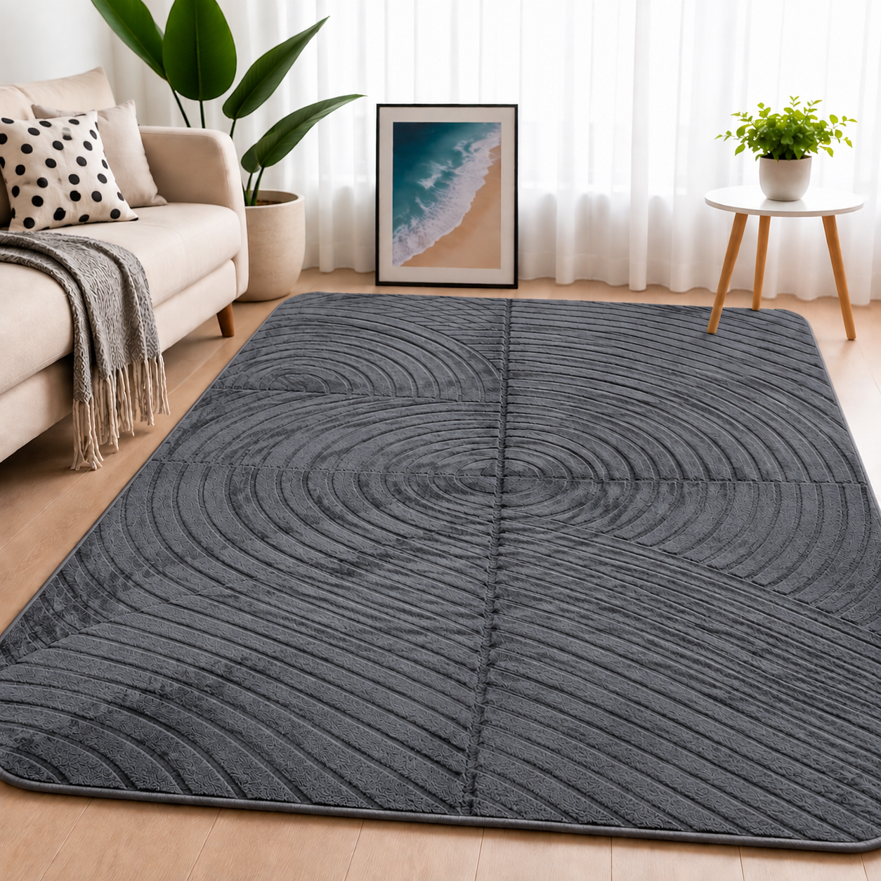Alfombra Argentina Redonda Gris