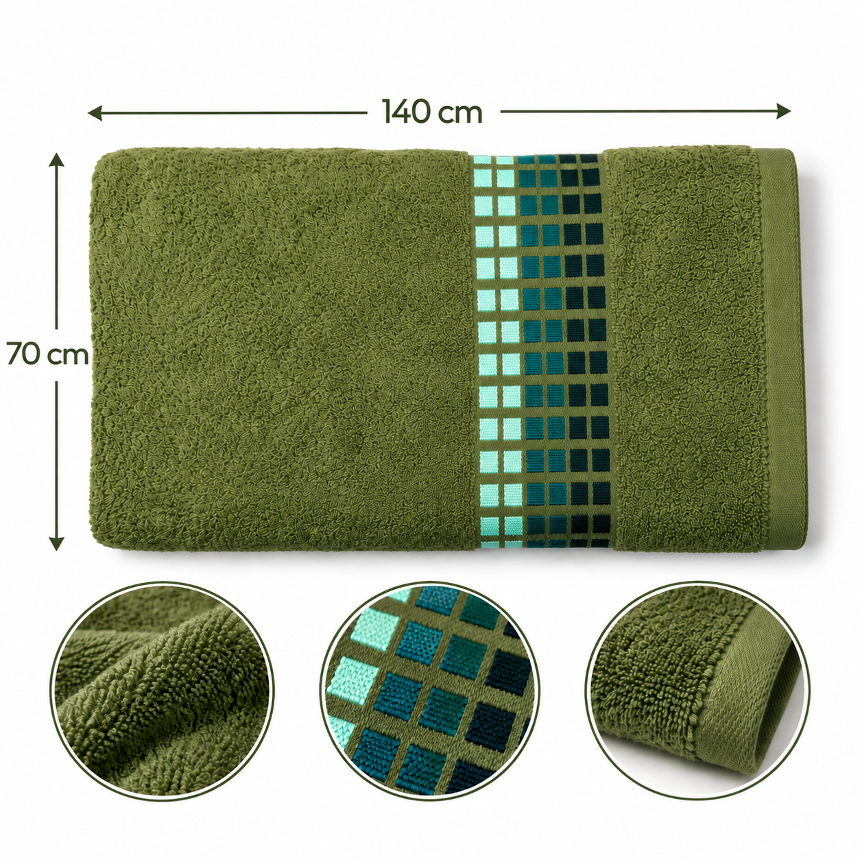 Toalla Nordica 500gr Verde Militar