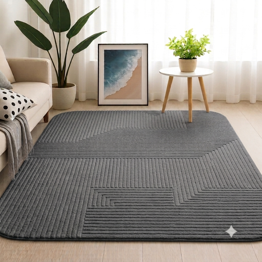 Alfombra Peluda Gris Oscura