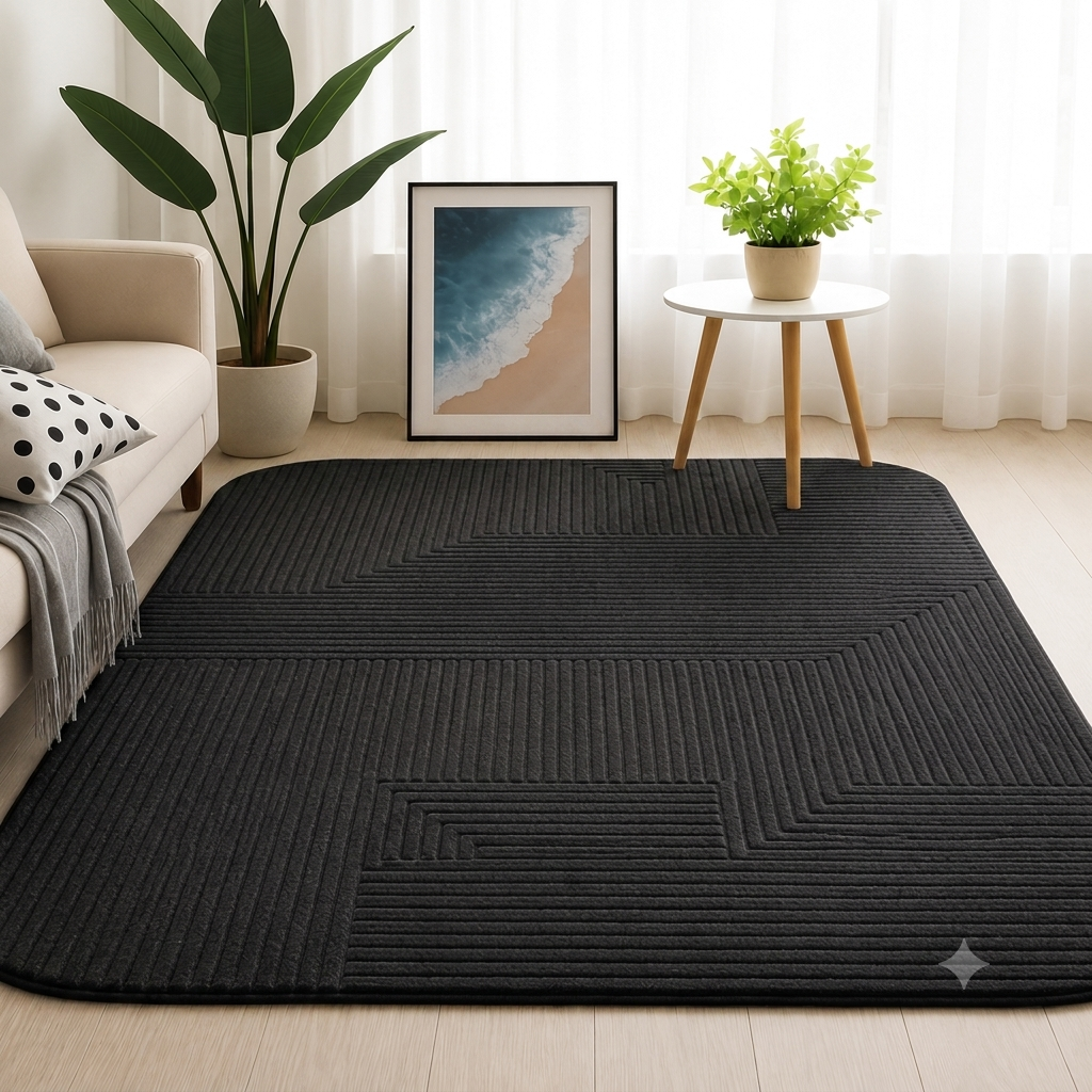 Alfombra Peluda Negra