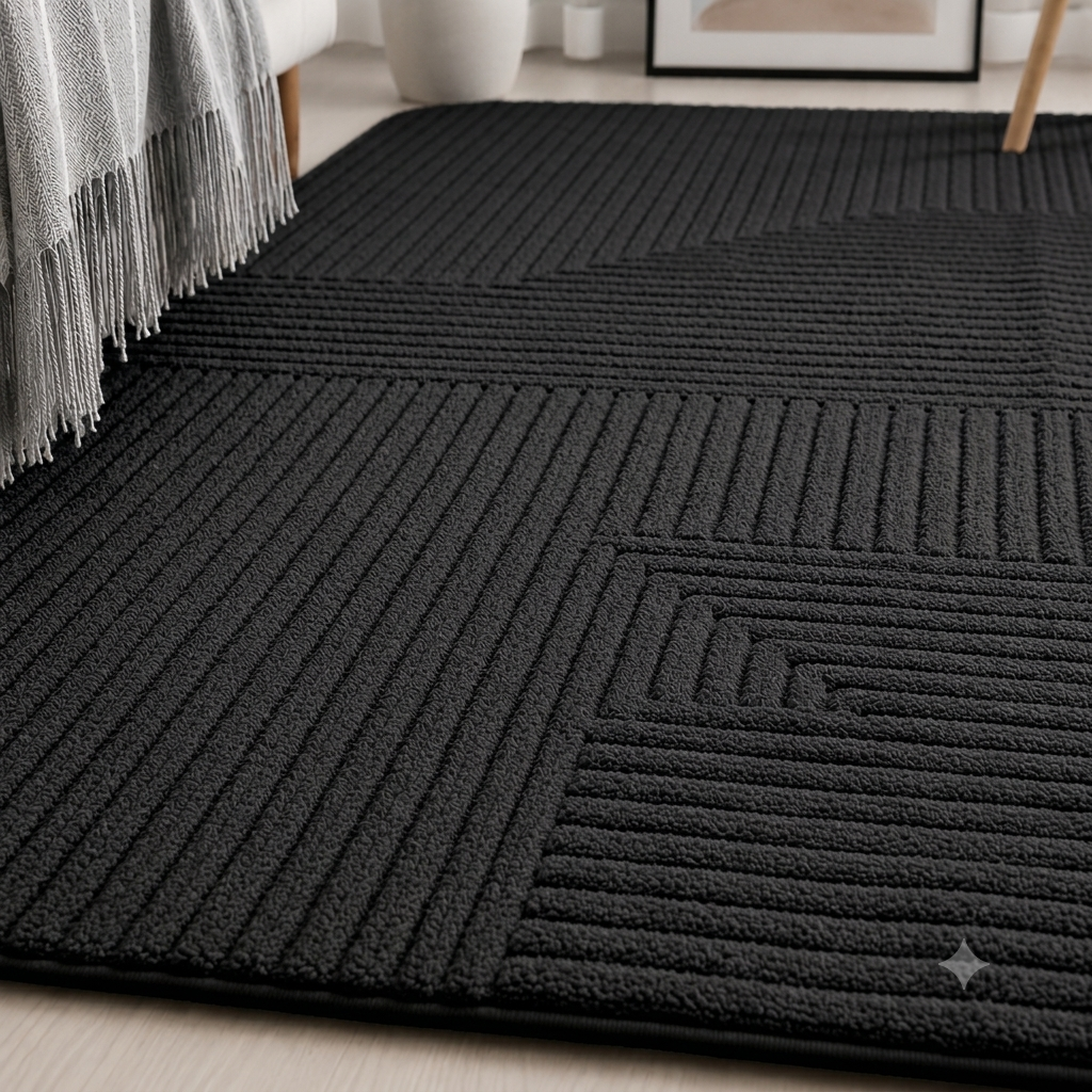 Alfombra Peluda Negra