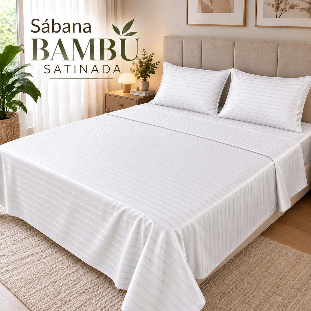 Sabana Bambu Satinada Blanca